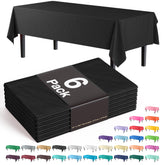 Black Plastic Table Covers | 6 Pack